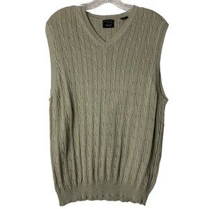 Women's IZOD Golf Sweater Vest Light Olive Green 100% Mercerized Cotton Size S